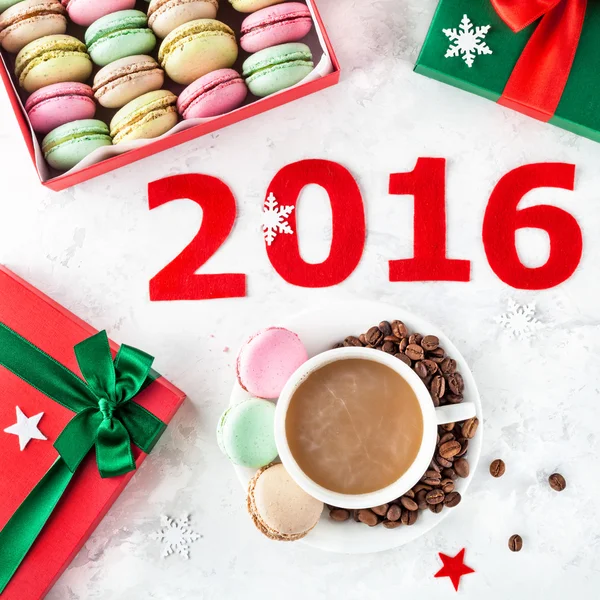 Macarons francesi variopinti a Natale — Foto Stock