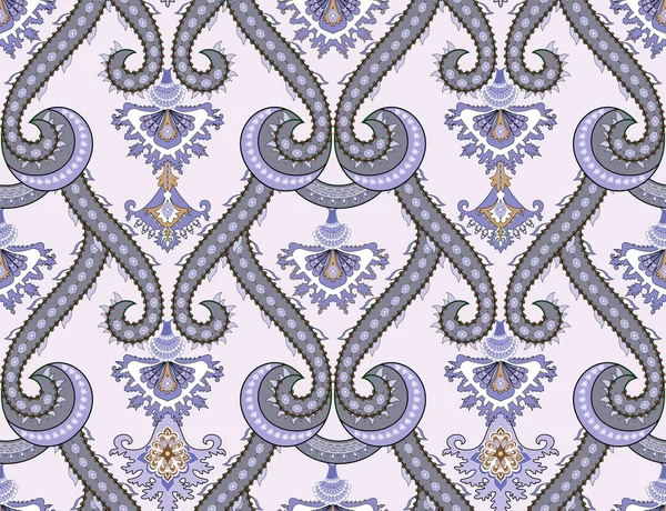 Patrón de Damasco en tonos púrpura gris — Archivo Imágenes Vectoriales