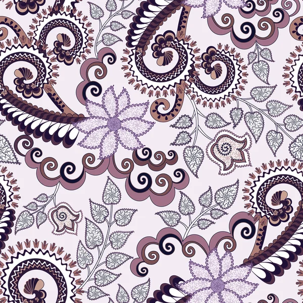 Patrón adornado en tonos lila y marrón — Archivo Imágenes Vectoriales