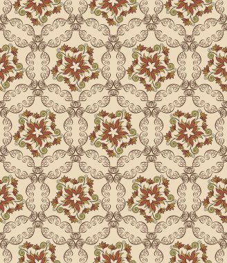 bukleler ve çiçek motifi ile Seamless Modeli 