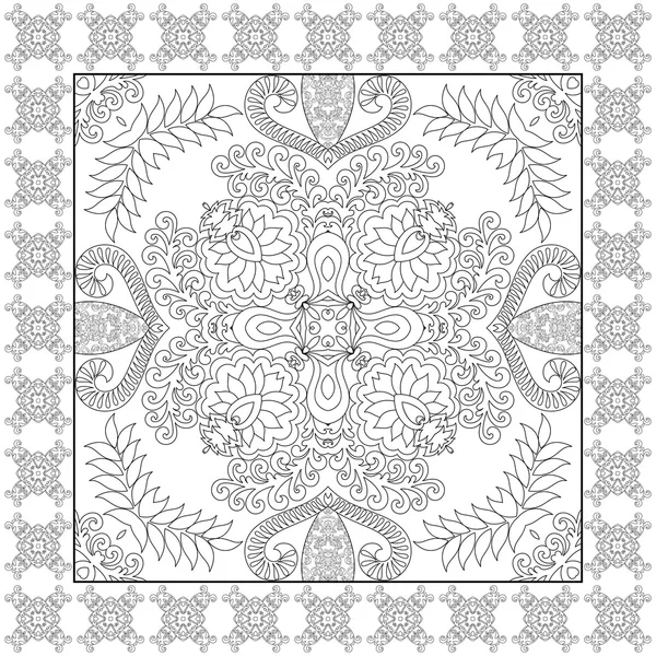 Motif contour noir bandanna sur fond blanc — Image vectorielle