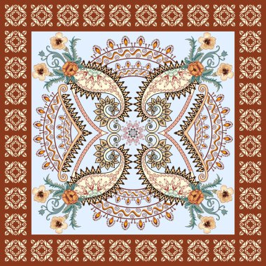 bandana ile dalga süsler, süslü hafif sarı paisley 
