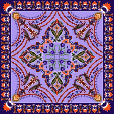bandana renkli desenli ve dekoratif çizgiler ile dekore edilmiş