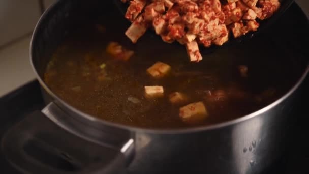 Ingredients for Vegan Thai Tom Yam Soup — Stock Footage Ingredients for Vegan Thai Tom Yam Soup Royalty Free Stock Video