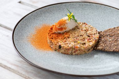 Bitki bazlı vejetaryen mutfağı. Fotoğrafı kapat