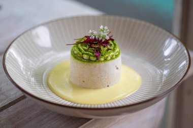 Bitki bazlı vejetaryen mutfağı. Fotoğrafı kapat