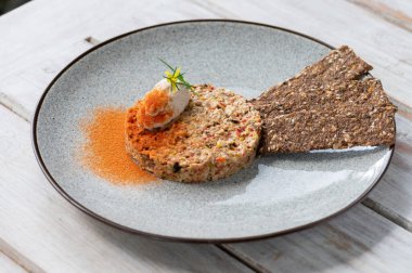 Bitki bazlı vejetaryen mutfağı. Fotoğrafı kapat