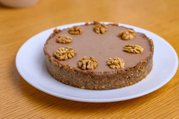 Bolo de nozes Vegan. Arroz de caju de limão e chocolate — Fotografia de Stock