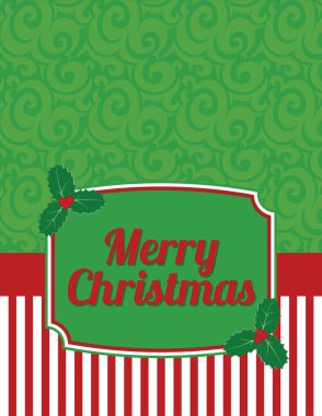 zarif çizgili Noel notecard tebrik ile