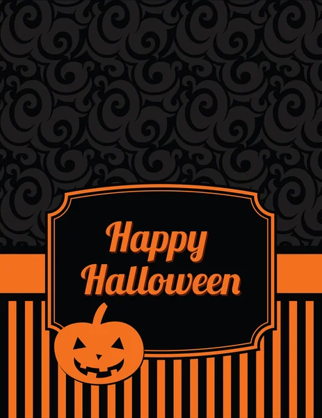 Elegante Notecard Halloween a righe con saluto — Vettoriale Stock