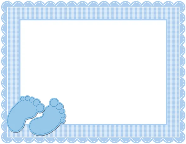 宝贝男孩格子框架 — 图库矢量图片