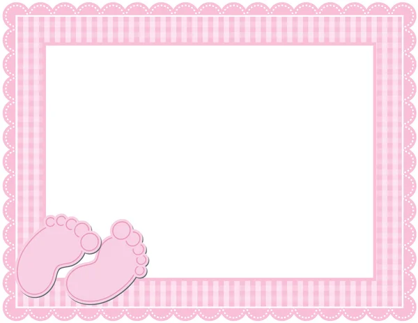 Baby Girl Gingham Frame — Stock Vector