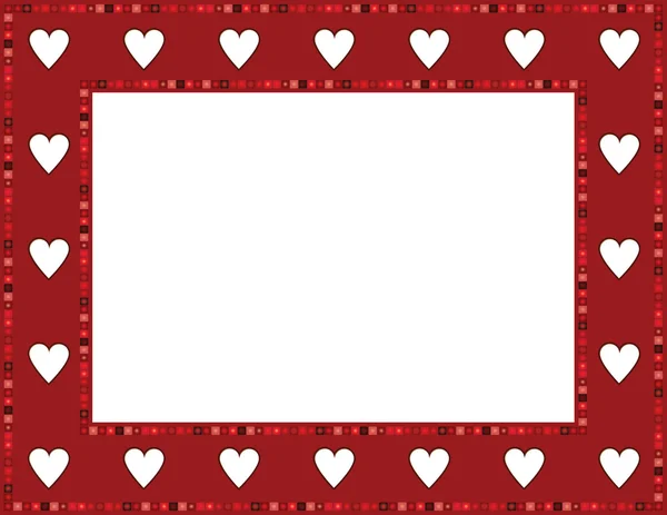 Red Gem Heart Frame — Stock Vector