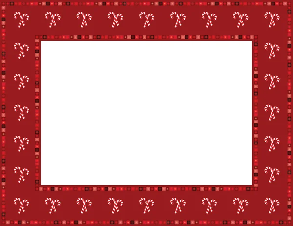 Christmas Candy Cane Frame — Stock Vector