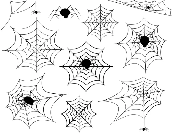 Aranha Web Collection — Vetor de Stock