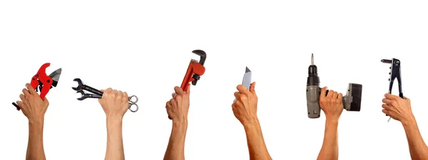 Çalışma araçları kolaj ayarlayın. Beyaz arka plan üzerinde izole.