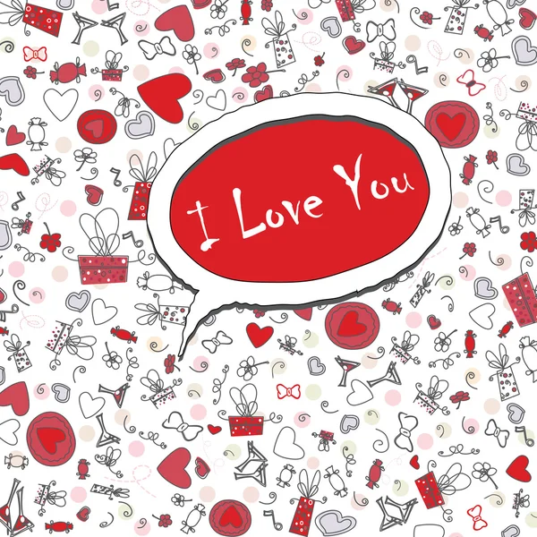 Hou de dag van de Valentijnskaart doodle pictogrammen vector illustratie — Stockvector