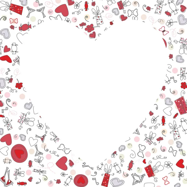 Patrón con corazones de San Valentín, dibujo de boceto para su diseño — Vector de stock