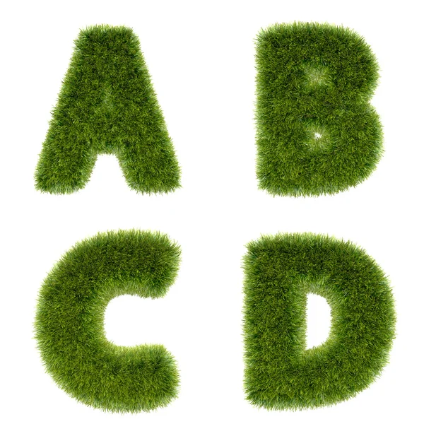 Alfabeto de hierba 3D serie 1 — Foto de Stock