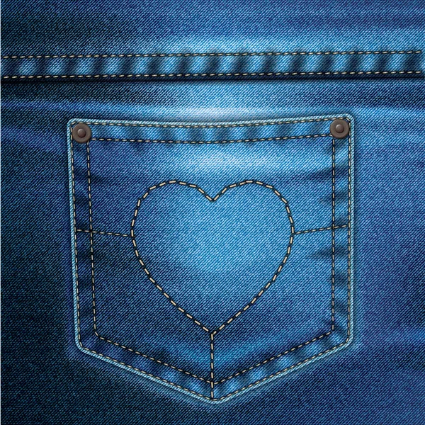 Jeans Vector Background Set Love — Stock Vector