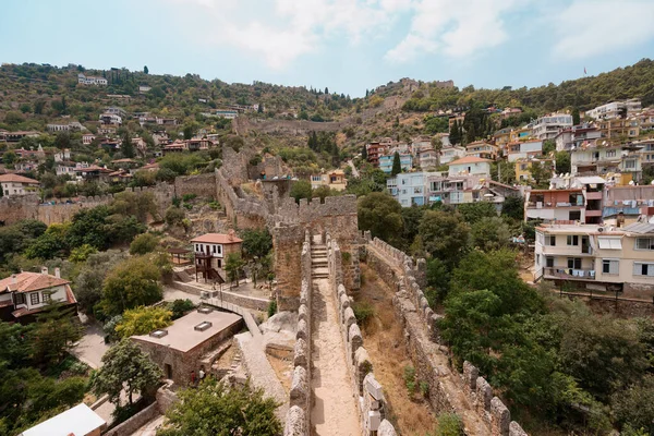 View of ancient touristic wall Turkey, Alanya — Stock Photo, Image