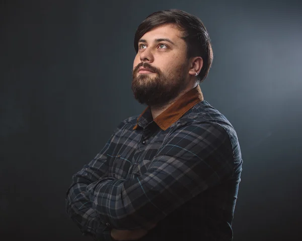 Mann im karierten Hemd — Stockfoto