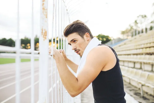 Jogger resting after running — Stock Photo, Image