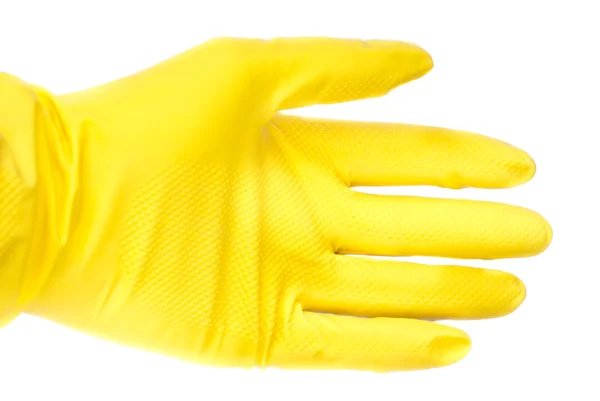 Yellow rubber gloves isolated on white background — Stock Photo, Image