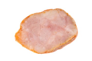 Beyaz bir arka plan sosis dilimleri 