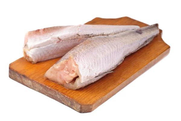 Frozen fish hake isolation on white — Stock Photo, Image