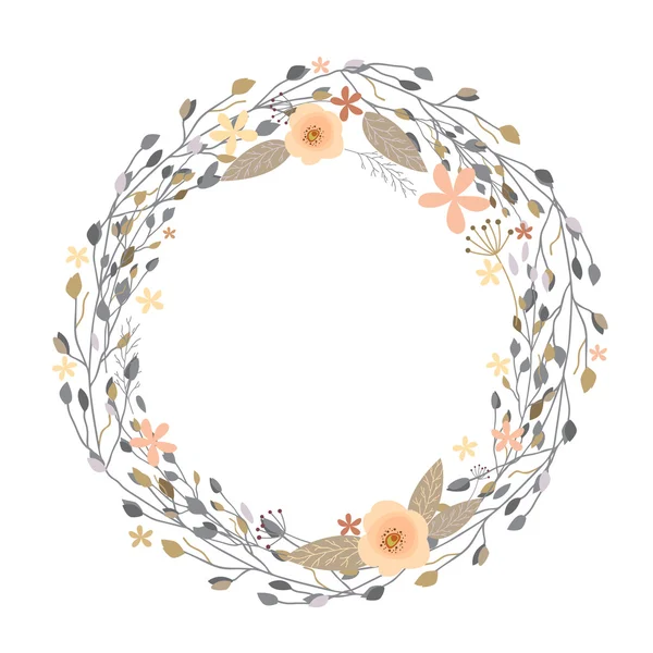 Floral vintage wreath — Stock Vector