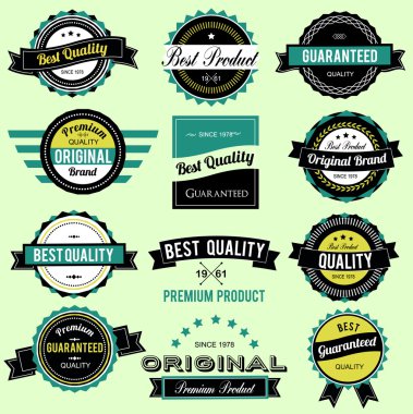 Tasarım koleksiyonu etiketleri retro vintage tarzı