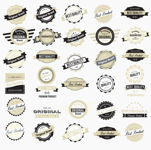 Collection Labels retro vintage styled design