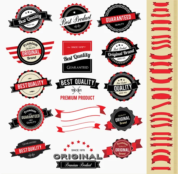 Collection Labels retro vintage styled design — Stock Vector