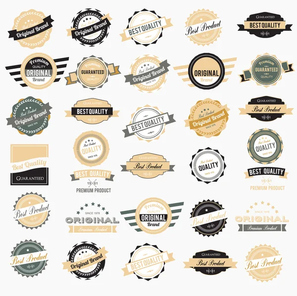 Étiquettes de collection design vintage rétro — Image vectorielle