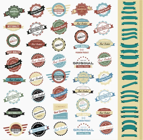 Étiquettes de collection design vintage rétro — Image vectorielle