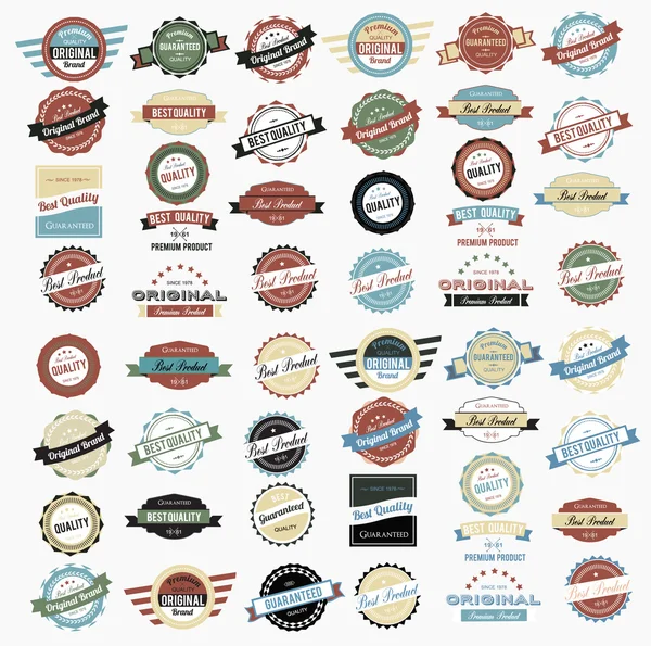 Samling etiketter retro vintage stil design — Stock vektor