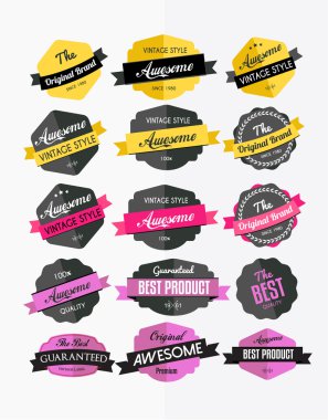 Renkli retro etiket kümesi