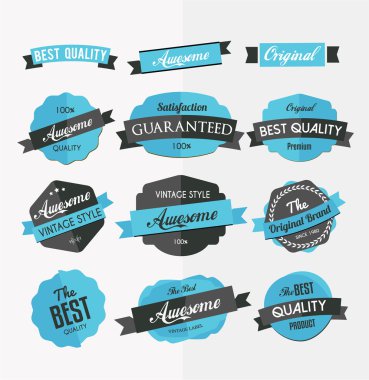 Renkli retro etiket kümesi