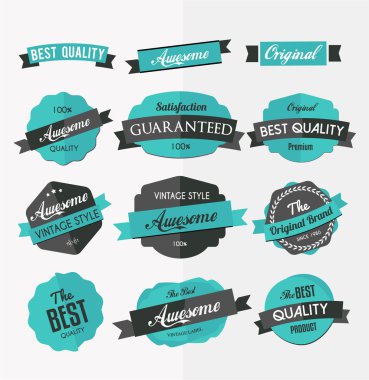 Renkli retro etiket kümesi