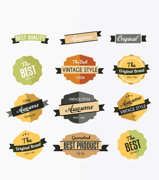 Set of colorful retro labels — Stock Vector