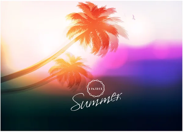 Paradise Island au coucher du soleil — Image vectorielle