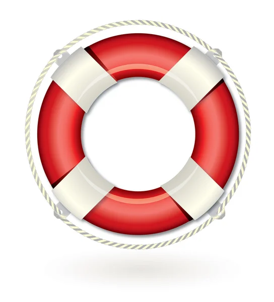 Bouée de sauvetage rouge et blanche — Image vectorielle