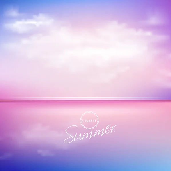 在日落的美丽海景 — 图库矢量图片