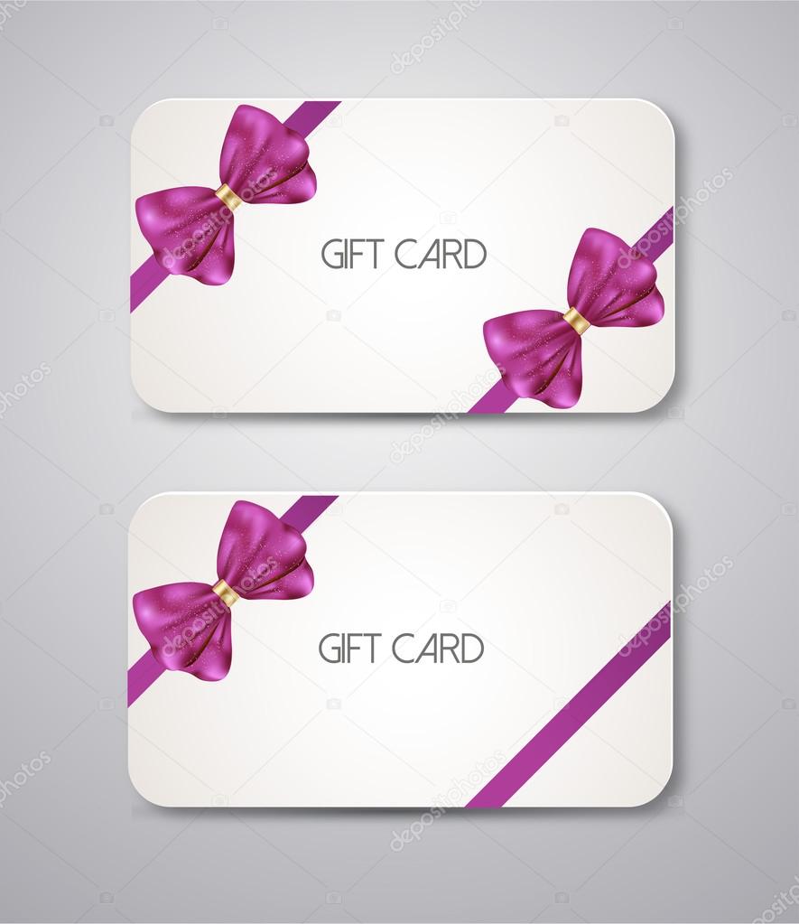 Gift card  with bow ribbon