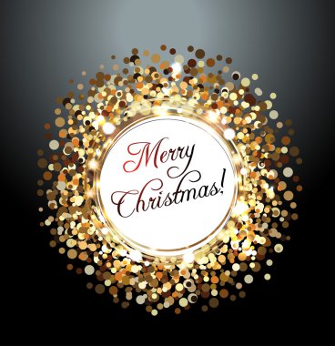 Noel tebrik kartı ışıltılı bir arka plana dayanır