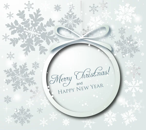 Χριστούγεννα ευχετήρια κάρτα-νιφάδες χιονιού λευκό φόντο — Διανυσματικό Αρχείο
