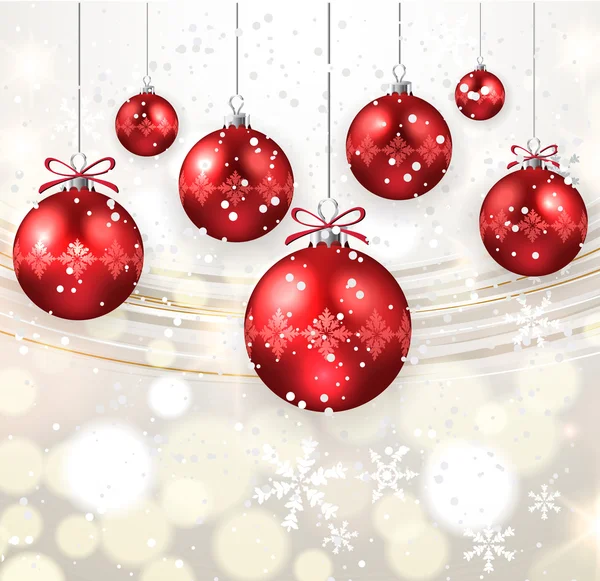 Червоні різдвяні кульки прикраса — стоковий вектор