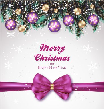 Noel arka plan-köknar ve Noel topları