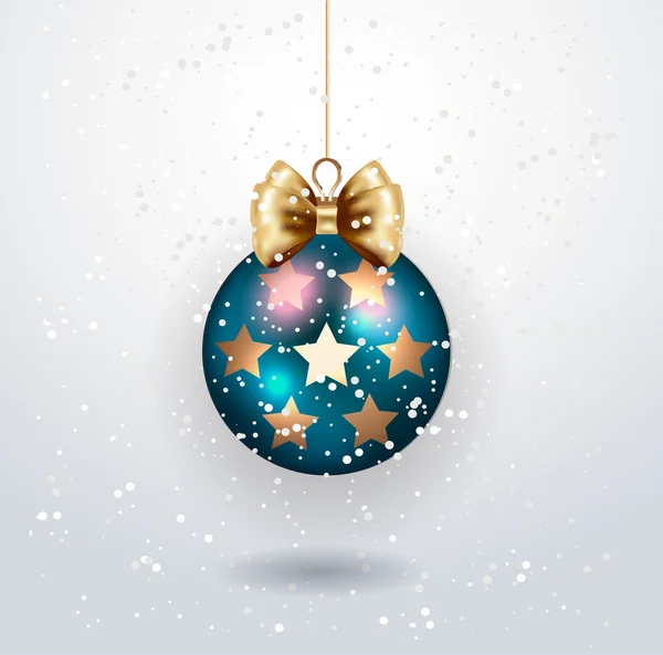Bola de Natal com arco dourado — Vetor de Stock